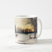  winterkerst per paard en koets koffiemok (Voorkant rechts)