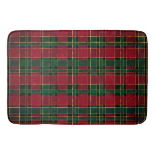Winterkerst Rood en Groen Tartan & Gold Foil Badmat