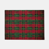 Winterkerst Rood en Groen Tartan & Gold Foil Deurmat (Voorkant)