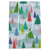 Winterkerstbomen geïnspireerd medium cadeauzakje (Achterkant)