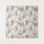 Winterkerstboom abstracte beige pijnbomen pr wandkleed (Voorkant (horizontaal))