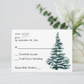 Winterkerstboom Greenerno Meal RSVP Card Kaartje (Staand voorkant)
