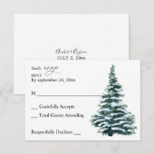 Winterkerstboom Greenerno Meal RSVP Card Kaartje (Voorkant / Achterkant)
