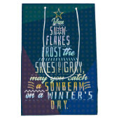 Winterkerstboom Vakantie Snowflakes gedicht Medium Cadeauzakje (Achterkant)