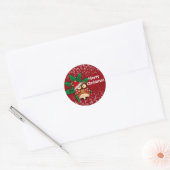 Winterkerstboomkorren Snowflakes Kind Ronde Sticker (Envelop)