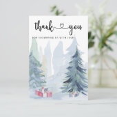 Winterkerstfeest baby shower bedankt (Staand voorkant)