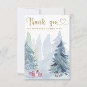 Winterkerstfeest baby shower bedankt (Voorkant)