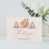 Winterkerstfeest Baby shower Hartelijk dank Kaart (Staand voorkant)