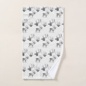 Winterkerstfeest Der Head Antlers Patroon Bad Handdoek (Handdoek)