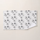 Winterkerstfeest Der Head Antlers Patroon Bad Handdoek (Handdoek)