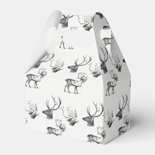 Winterkerstfeest  Der Head Antlers Patroon Bedankdoosjes (Voorkant Zijde)