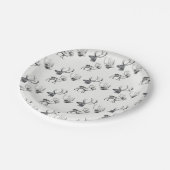 Winterkerstfeest  Der Head Antlers Patroon Papieren Bordje (Gekanteld)