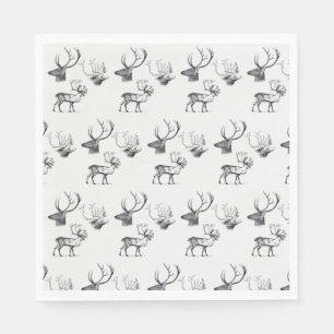 Winterkerstfeest  Der Head Antlers Patroon Servet