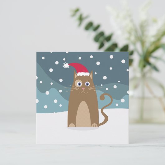 Winterkerstfeest feestdagen santa kattevoer (Staand voorkant)