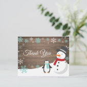 Winterkerstfeestdag Snowflake Dank je wel Bedankkaart (Staand voorkant)
