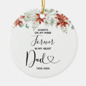 WinterkerstFloral in liefdevol geheugen van pap Keramisch Ornament (Voorkant)