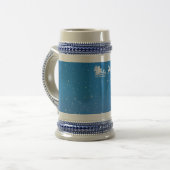 Winterkerstgrijs/blauw 18 oz Stein Bierpul (Voorkant links)