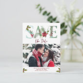 Winterkerstmis Bewaar de datum Foto briefkaart (Staand voorkant)