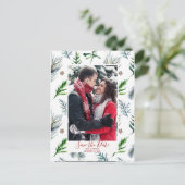 Winterkerstmis Save the Date briefkaart (Staand voorkant)