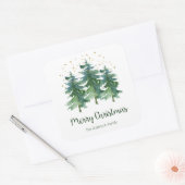 Winterkerstmis Vierkante Sticker (Envelop)