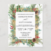Winterkerstpine Waterverf Lijst bruiloft Flyer (Voorkant)