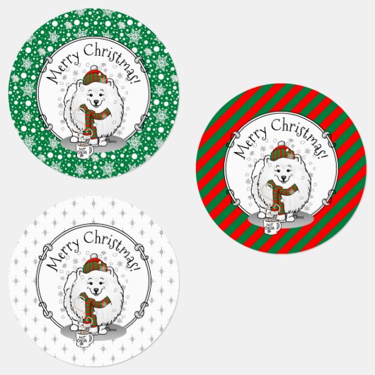 Winterkerstpommeren (wit) Dog Scarf Snow Labels (Groep)