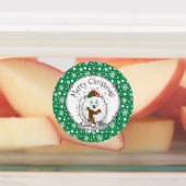 Winterkerstpommeren (wit) Dog Scarf Snow Labels (Aangebracht)