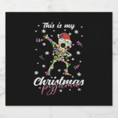 Winterkerstpyjama skelet sparkling wijnetiket (Enkel label)