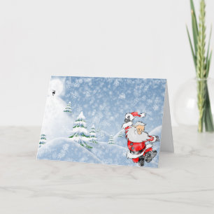 Winterkerstscene Xmas Holiday Santa Claus Feestdagen Kaart