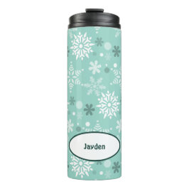 Winterkerstseizoennaam Turquoise-Blue Thermosbeker
