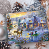 Winterkerstsneeuwbuiksneeuw Feestdagenkaart