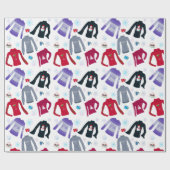 Winterkerstzweet en warme chocolade cadeaupapier (Vlak)