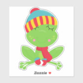 Winterkikker, kikker, groene kikker, Pet, karf Sticker (Vel)