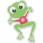 Winterkikker, stekker, groene kikker, zweet sticker (Voorkant)