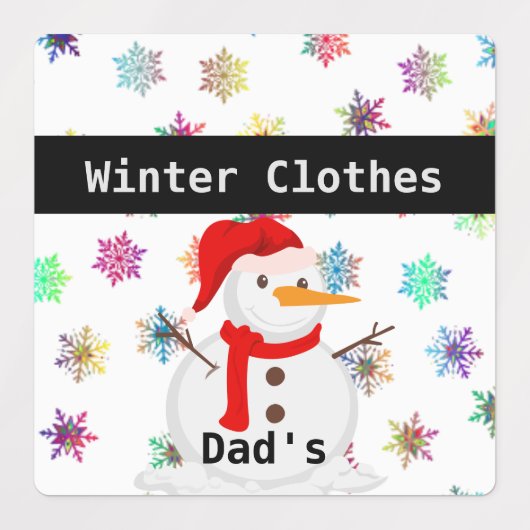 Winterkleding / verpakkingsetiketten van de opslag labels (Design 1)