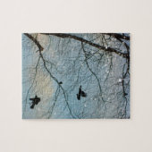 Winterkoeien in sneeuw legpuzzel (Horizontaal)