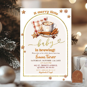 Winterkoffie Merry Little Baby Shower Kaart