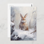 Winterkonijn Briefkaart (Voorkant / Achterkant)