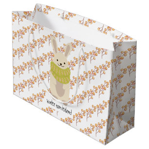 Winterkonijn Met Zijn Gestreepte Sjaal Groot Cadeauzakje