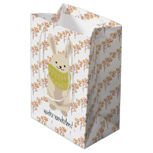 Winterkonijn Met Zijn Gestreepte Sjaal Medium Cadeauzakje