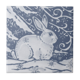 Winterkonijnenhaai met sneeuw Denim Blue Dedham De Tegeltje