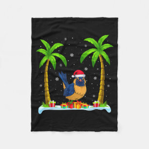 Winterkoning Kerst Muts Palmboom Strand Kerstmis P Fleece Deken