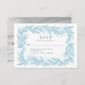 Winterkrans op Witte Moderne Bruiloft RSVP Kaart (Voorkant / Achterkant)