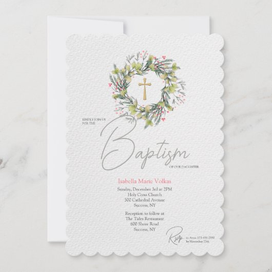 Winterkrans Religieuze uitnodiging (Voorkant)