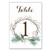 Winterkrans Trouwtafel Nummer Kaart (Achterkant)