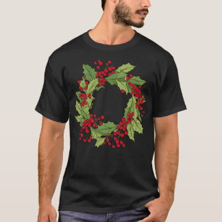 Winterkrans. Vakantie Een krans van Holly Berries. T-shirt