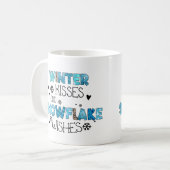 Winterkussens en sneeuwvlokken Mok van koffie (Voorkant links)