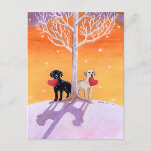 Winterlabradors Briefkaart (Voorkant)