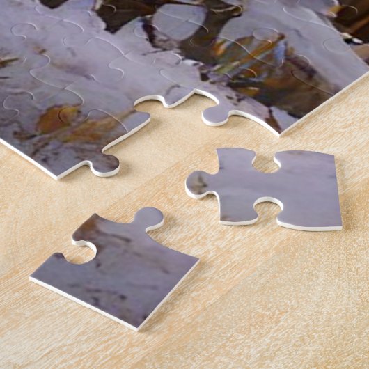 Winterland, kasteel in sneeuw, retro Castle Painti Legpuzzel (Zijkant)