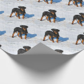 Winterland Rottweiler Cadeaupapier (Hoek)